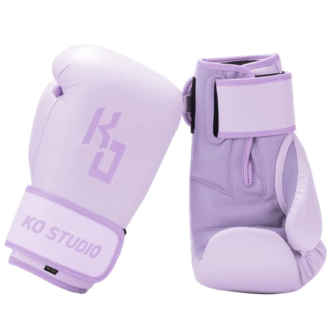 Guantes de Boxeo KOSTUDIO Lavanda - Profesionales para Muay Thai, MMA y Kickboxing 12oz 14oz 16oz